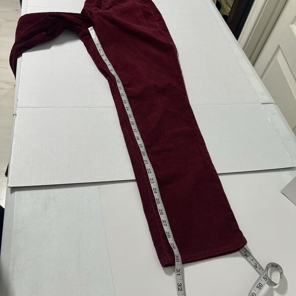 Talbots Flawless Five Pocket Corduroy Pants Size 10 Straight Curvy Burgundy - Picture 10 of 11